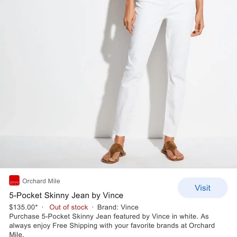 Vince White Skinny Jean NWT - Picture 7 of 7